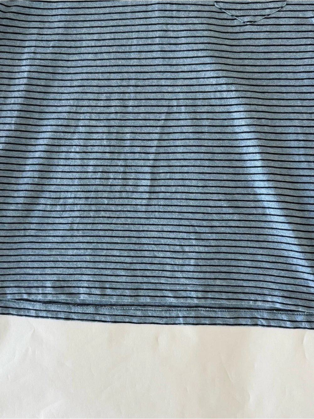 J.Crew Slub Cotton Stripe Men's Medium Blue Pocket Polo Shirt Preppy Collegiate